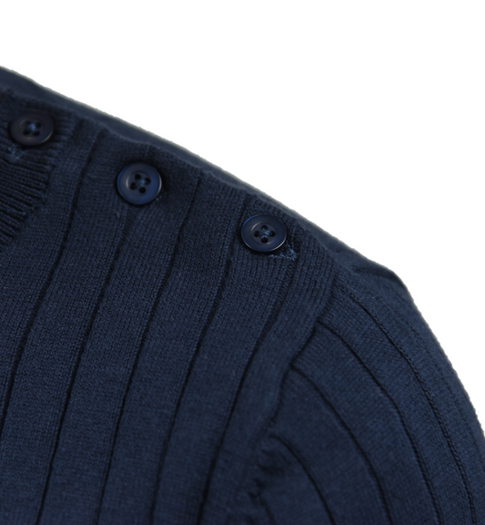 Ribbed Sweater With Buttons