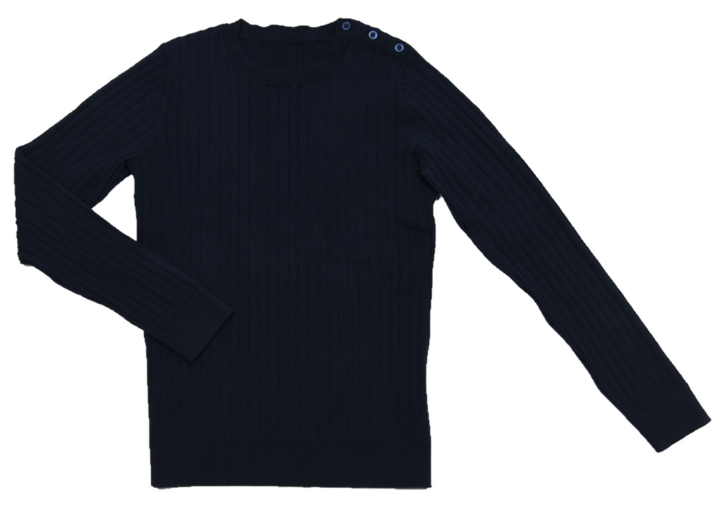 Ribbed Sweater With Buttons