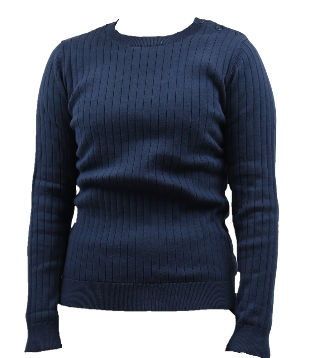 Ribbed Sweater With Buttons